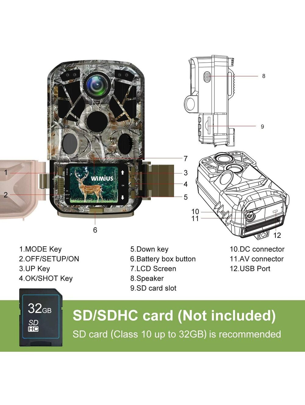 WiMiUS H8 WiFi Trail Camera【2020 Upgraded】 24MP 1296P HD Hunting Game Trail C... - Picture 3 of 11